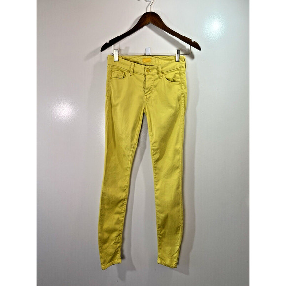 Mother Jeans Women's The Looker Skinny Size XS Yellow Vibrant Casual Artsy Chic - Picture 1 of 8
